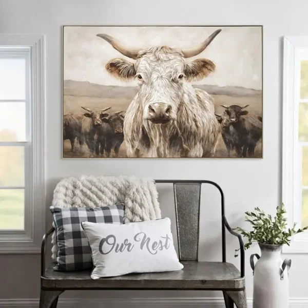 White Highland Cow Canvas