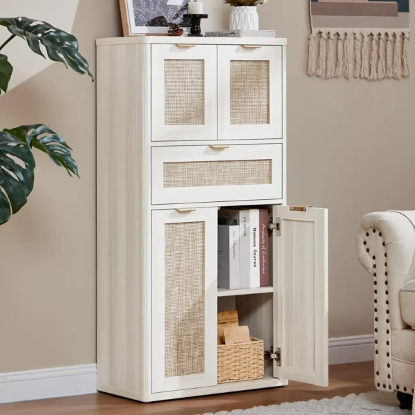 48" Tall Storage Cabinet,Rattan