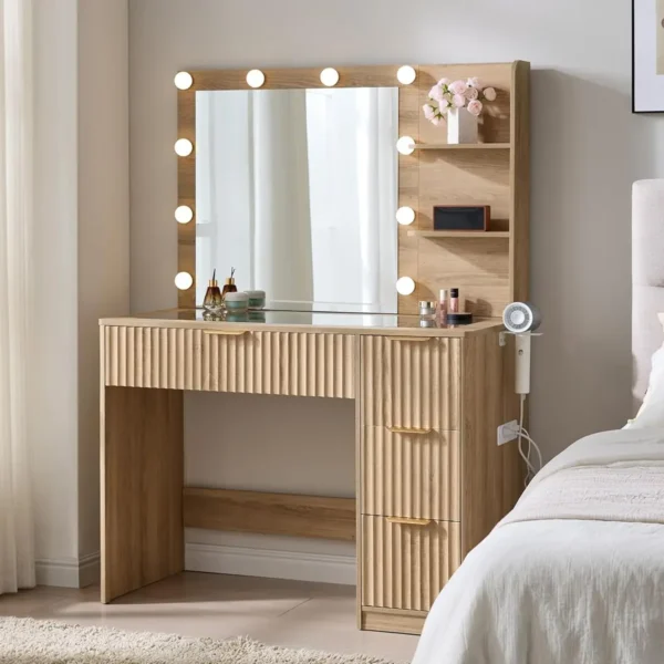 36.2" Fluted Vanity Desk