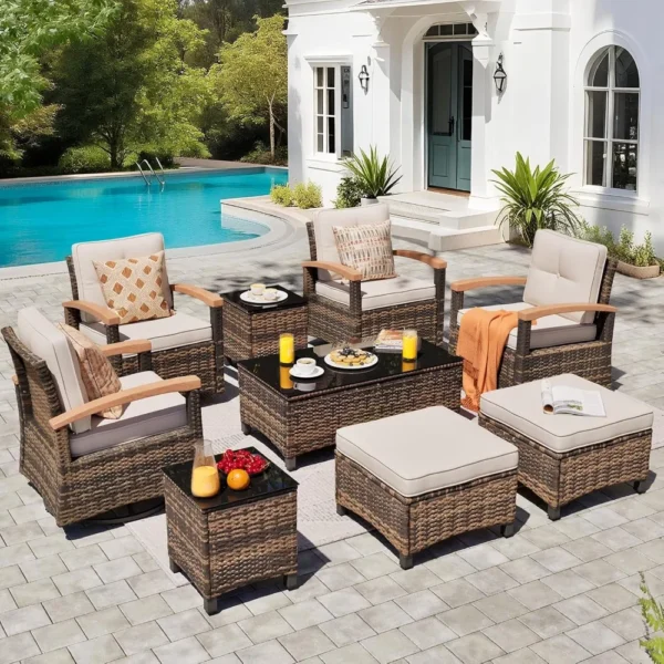 9 Pieces Outdoor Patio Furniture
