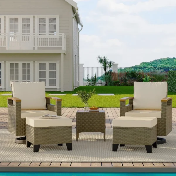 5 Piece Outdoor Chairs Set