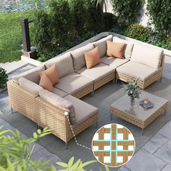 7pcs Wicker Patio Furniture