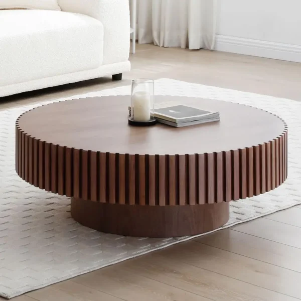 Walnut Round Coffee Table